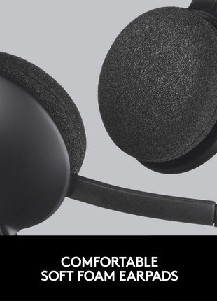 Logitech H340 Stereo Wired Over Ear Headphones With Mic With Noise-Cancelling, Usb, Pc/Mac/Laptop - Black 