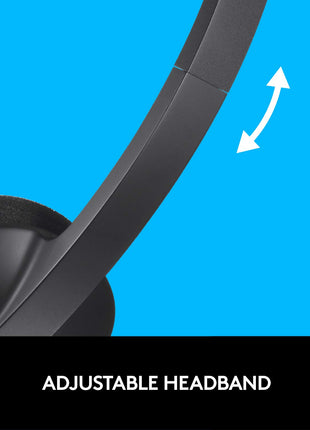 Logitech H340 Stereo Wired Over Ear Headphones With Mic With Noise-Cancelling, Usb, Pc/Mac/Laptop - Black 