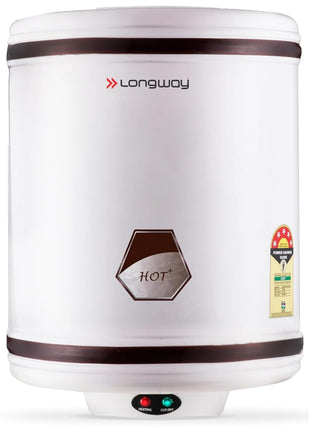 Longway Hotplus 10 Ltr 5 Star Rated Automatic Instant Water Heater for Home, Water Geyser, Water Heater, Electric Geyser with Multiple Safety System & Anti-Rust Coating | (Off-White, 10 Ltr) 