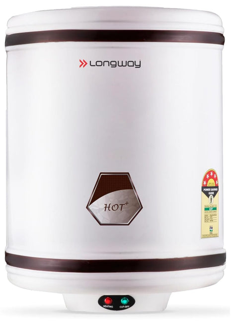 Longway Hotplus 10 Ltr 5 Star Rated Automatic Instant Water Heater for Home, Water Geyser, Water Heater, Electric Geyser with Multiple Safety System & Anti-Rust Coating | (Off-White, 10 Ltr) 