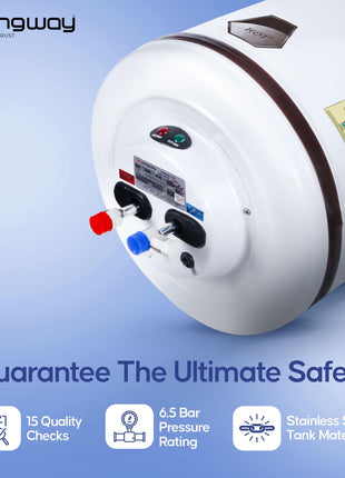 Longway Hotplus 10 Ltr 5 Star Rated Automatic Instant Water Heater for Home, Water Geyser, Water Heater, Electric Geyser with Multiple Safety System & Anti-Rust Coating | (Off-White, 10 Ltr) 