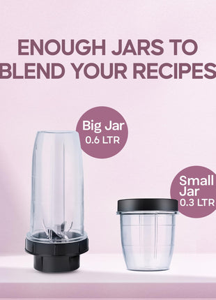 Longway Sage 500 Watt Juicer Mixer Grinder with 2 Jars for Grinding, Mixing, Juicing with Powerful Motor | 1 Year Warranty | (Gray & Black, 2 Jars) 