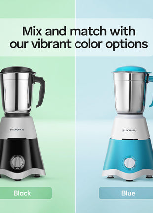 Longway Super Dlx 750 Watt Juicer Mixer Grinder with 4 Jars for Grinding, Mixing, Juicing with Powerful Motor | 2 Year Warranty | (Black & Gray, 4 Jars) 
