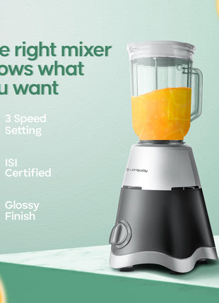 Longway Super Dlx 750 Watt Juicer Mixer Grinder with 4 Jars for Grinding, Mixing, Juicing with Powerful Motor | 2 Year Warranty | (Black & Gray, 4 Jars) 