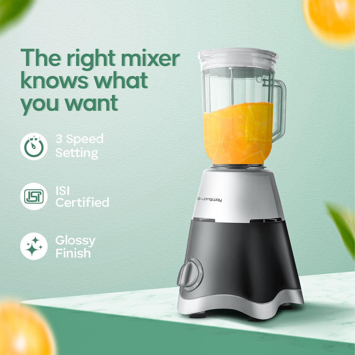 Longway Super Dlx 750 Watt Juicer Mixer Grinder with 4 Jars for Grinding, Mixing, Juicing with Powerful Motor | 2 Year Warranty | (Black & Gray, 4 Jars) 