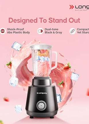 Longway Super Pro 750 Watt Juicer Mixer Grinder with 4 Jars for Grinding, Mixing, Juicing with Powerful Motor | 2 Year Warranty | (Black, 4 Jars) 