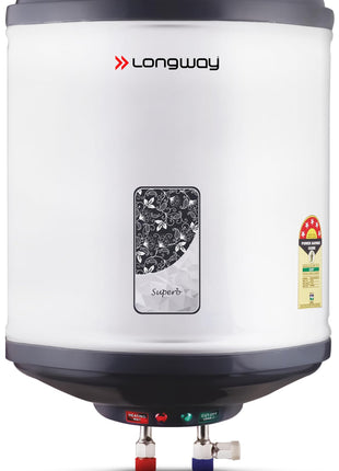 Longway Superb 10 Ltr 5 Star Rated Automatic Instant Water Heater for Home, Water Geyser, Water Heater, Electric Geyser with Multiple Safety System & Anti-Rust Coating (Gray, 10 Ltr) 