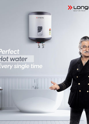 Longway Superb 10 Ltr 5 Star Rated Automatic Instant Water Heater for Home, Water Geyser, Water Heater, Electric Geyser with Multiple Safety System & Anti-Rust Coating (Gray, 10 Ltr) 