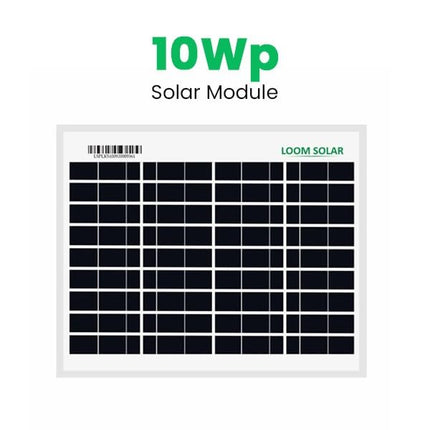 Loom Solar Panel 10 Watt | 12V PV Module for Mobile Charging DIY Projects | Light Weight | Pack of 1 