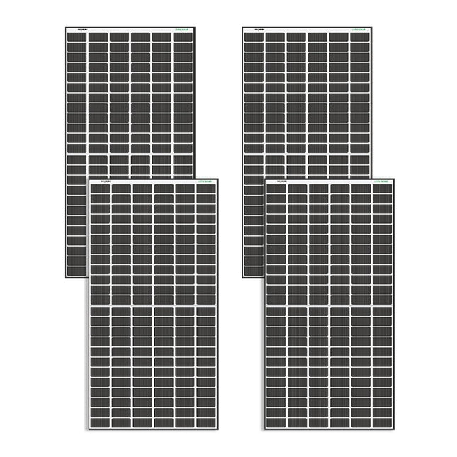 Loom Solar Panel Shark 575W TOPCon Bifacial, Non DCR, N-Type, Dual Glass Black Frame Panel, 144 Cells Half-Cut, IP68 Rated, BIS Certified, Efficiency 22.30%, Performance Warranty 25 Years (Pack of 4) 