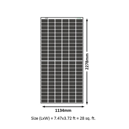 Loom Solar Panel Shark 575W TOPCon Bifacial, Non DCR, N-Type, Dual Glass Black Frame Panel, 144 Cells Half-Cut, IP68 Rated, BIS Certified, Efficiency 22.30%, Performance Warranty 25 Years (Pack of 4) 