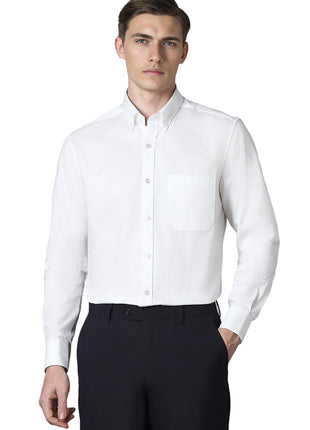 Louis Philippe Cotton Men's Classic Fit Shirt (LPSFMCLPG89904_White, 42 