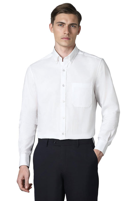 Louis Philippe Cotton Men's Classic Fit Shirt (LPSFMCLPG89904_White, 42 