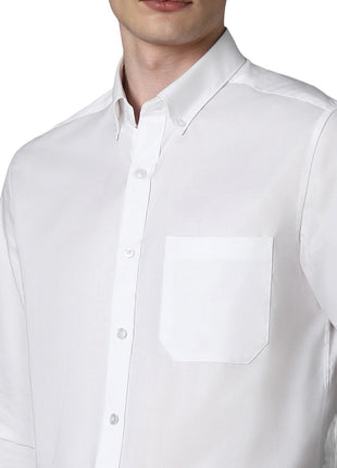 Louis Philippe Cotton Men's Classic Fit Shirt (LPSFMCLPG89904_White, 42 