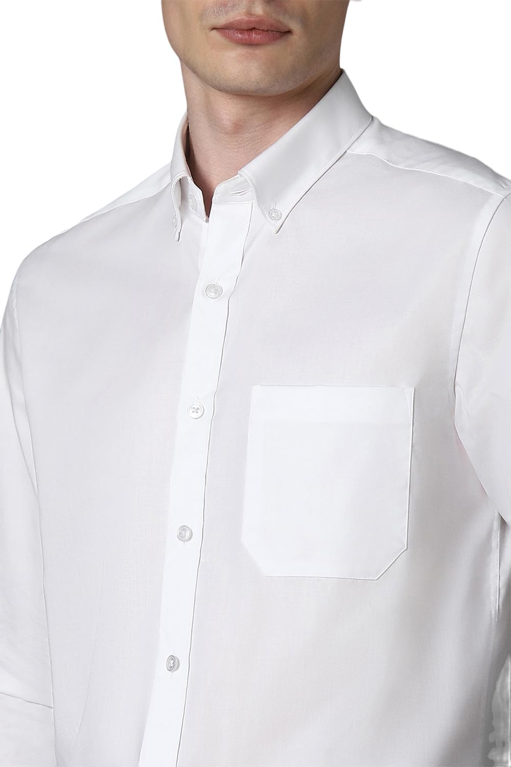 Louis Philippe Cotton Men's Classic Fit Shirt (LPSFMCLPG89904_White, 42 