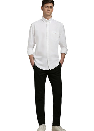 Louis Philippe Cotton Men's Solid Slim Fit Shirt (LYSFCSLB050208_White, 42 
