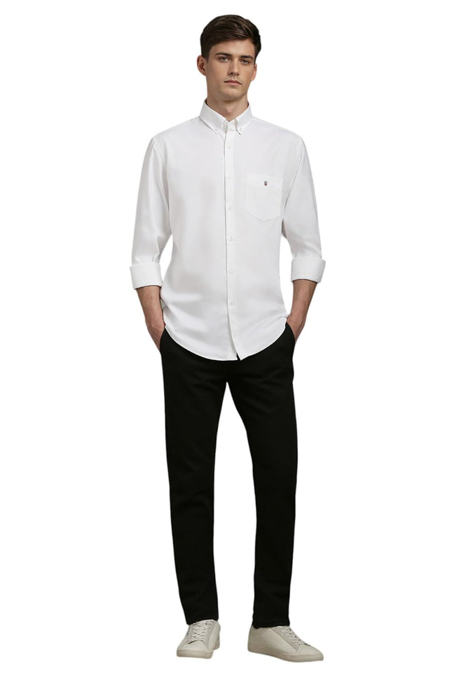 Louis Philippe Cotton Men's Solid Slim Fit Shirt (LYSFCSLB050208_White, 42 