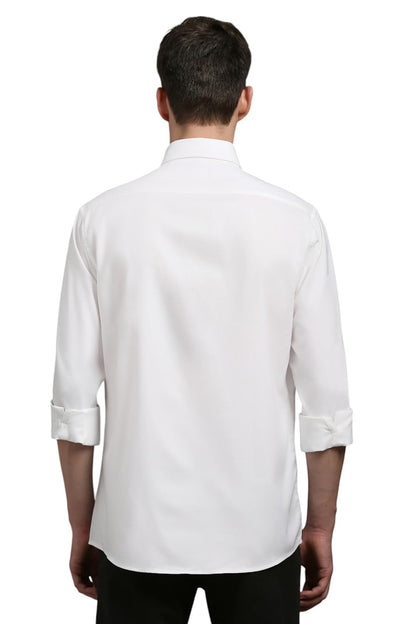 Louis Philippe Cotton Men's Solid Slim Fit Shirt (LYSFCSLB050208_White, 42 