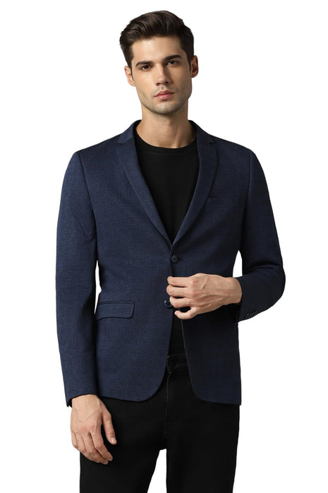 Louis Philippe Men's Blazer (LYBZCSSFJ47112_Navy 