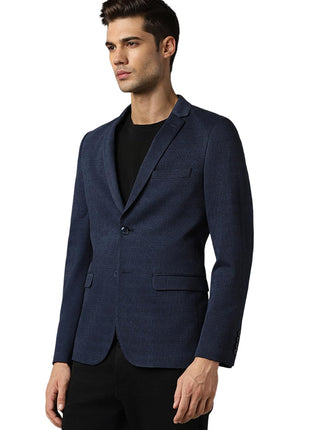 Louis Philippe Men's Blazer (LYBZCSSFJ47112_Navy 