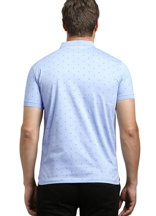 Louis Philippe Men's Cotton Regular Fit T-Shirt (LPKPMRGFV16285_Light Blue, Medium 