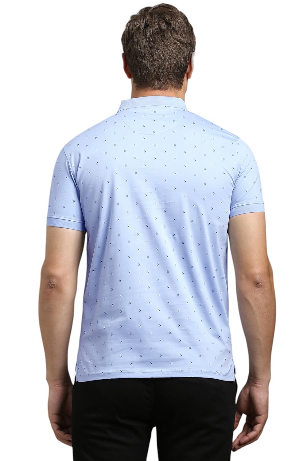 Louis Philippe Men's Cotton Regular Fit T-Shirt (LPKPMRGFV16285_Light Blue, Medium 