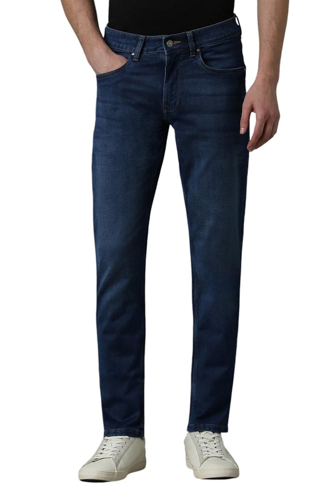 Louis Philippe Men's Mid Rise Slim Jeans (LRDNCSLP573330_Navy, 34 