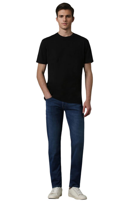 Louis Philippe Men's Mid Rise Slim Jeans (LRDNCSLP573330_Navy, 34 