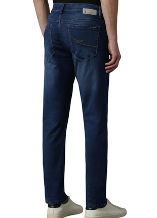 Louis Philippe Men's Mid Rise Slim Jeans (LRDNCSLP573330_Navy, 34 