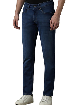 Louis Philippe Men's Mid Rise Slim Jeans (LRDNCSLP573330_Navy, 34 