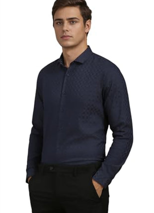 Louis Philippe Men's Slim Fit Shirt (LASFASSPC40273_Navy 