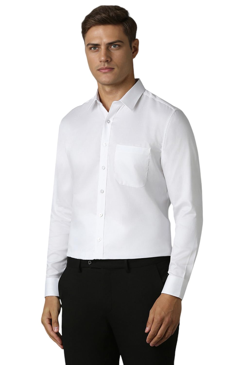 Louis Philippe Men's Slim Fit Shirt (LPSFMSLFK13939_White 