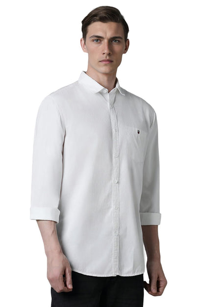 Louis Philippe Men's Slim Fit Shirt (LRSFNSLPV93180_White 