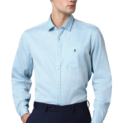 Louis Philippe Men's Slim Fit Shirt (LYSFCSLB283387_Blue 
