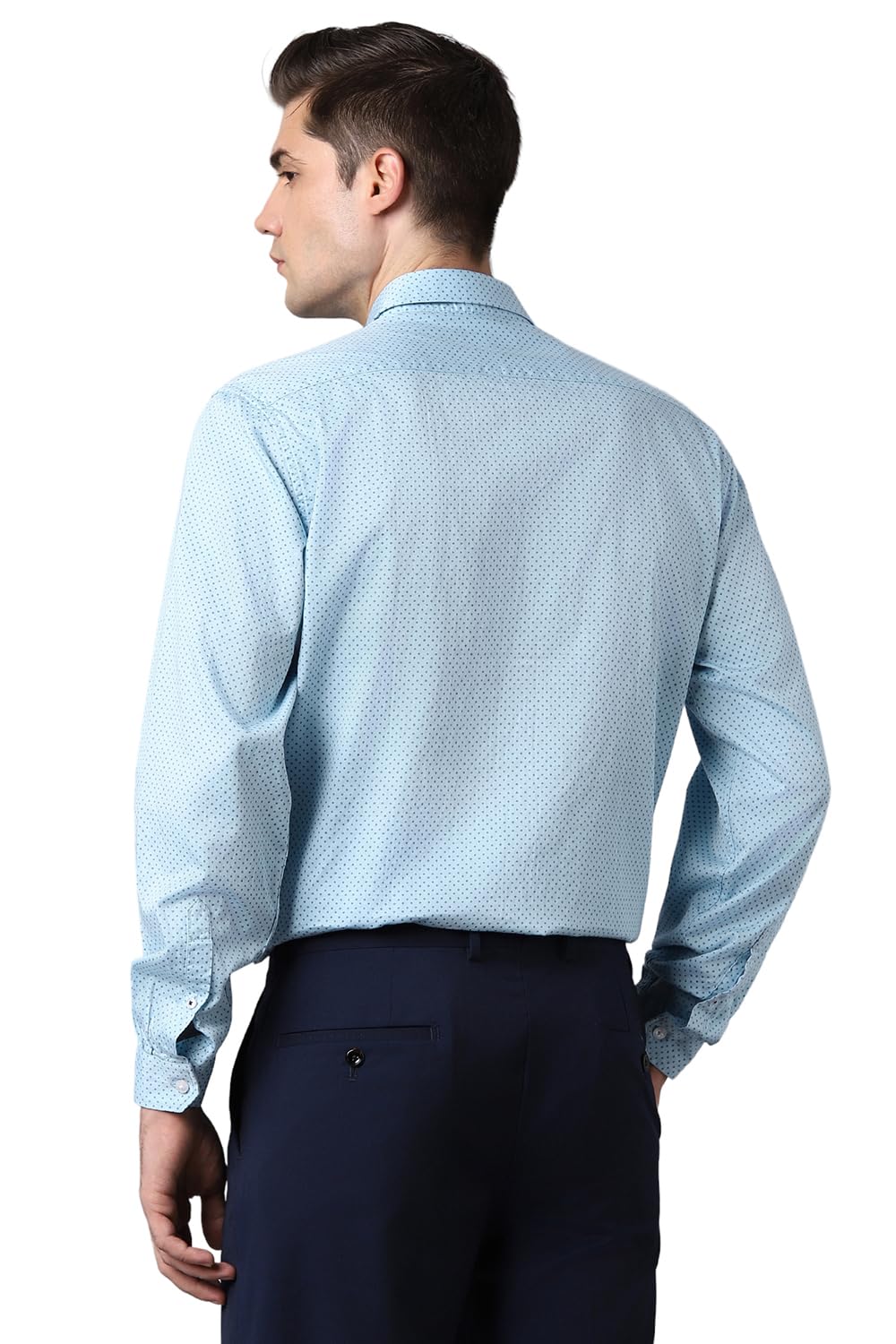 Louis Philippe Men's Slim Fit Shirt (LYSFCSLB283387_Blue 
