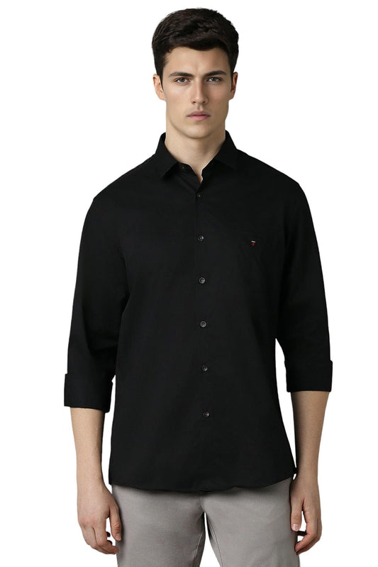 Louis Philippe Men's Slim Fit Shirt (LYSFCSLPC69025_Black 