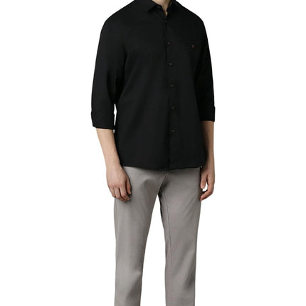 Louis Philippe Men's Slim Fit Shirt (LYSFCSLPC69025_Black 