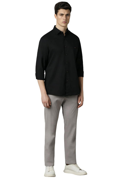 Louis Philippe Men's Slim Fit Shirt (LYSFCSLPC69025_Black 
