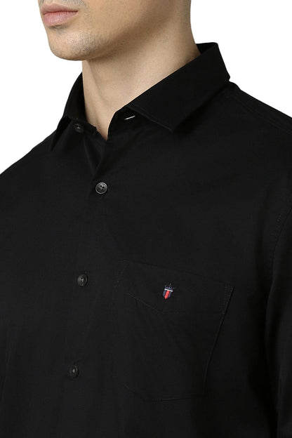 Louis Philippe Men's Slim Fit Shirt (LYSFCSLPC69025_Black 