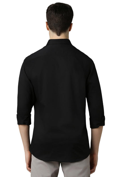 Louis Philippe Men's Slim Fit Shirt (LYSFCSLPC69025_Black 