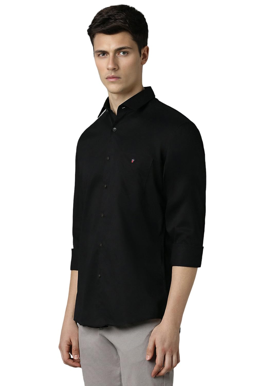 Louis Philippe Men's Slim Fit Shirt (LYSFCSLPC69025_Black 