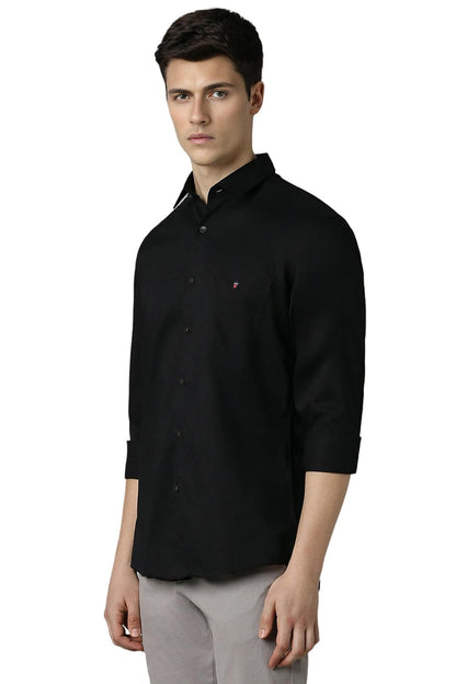 Louis Philippe Men's Slim Fit Shirt (LYSFCSLPC69025_Black 