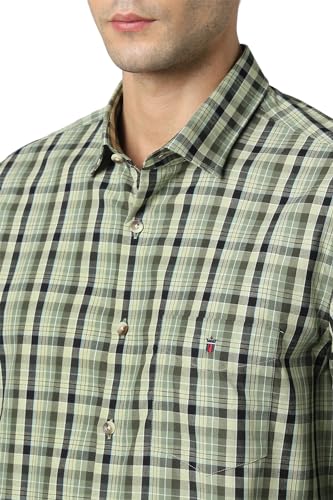 Louis Philippe Men's Slim Fit Shirt (LYSFHSLBH91579_Green 
