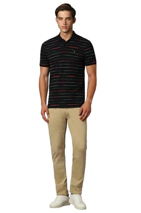 Louis Philippe Men's Slim Fit T-Shirt (LYKPCSLPZ67541_Black 