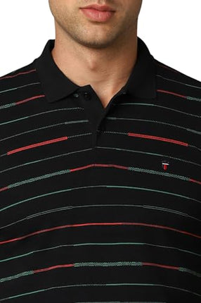 Louis Philippe Men's Slim Fit T-Shirt (LYKPCSLPZ67541_Black 