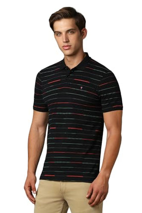 Louis Philippe Men's Slim Fit T-Shirt (LYKPCSLPZ67541_Black 