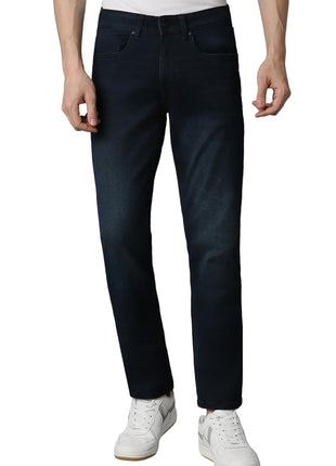 Louis Philippe Men's Slim Jeans (LRDNCSLPR07300_Navy, Mid Rise, 34 