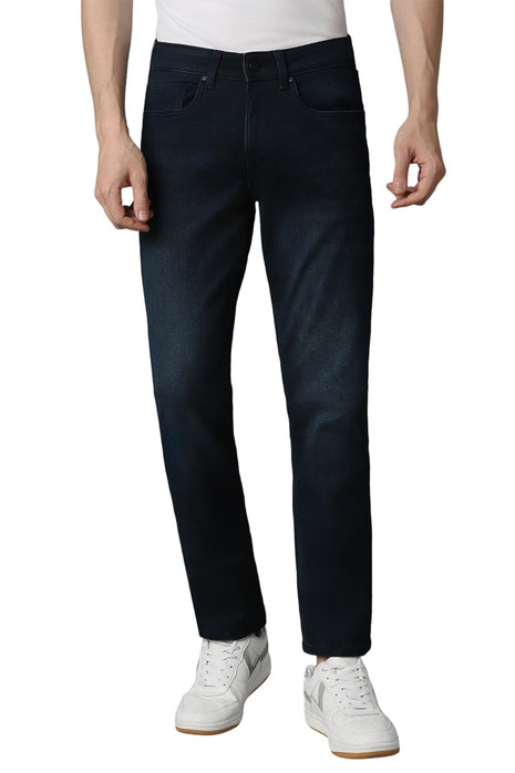 Louis Philippe Men's Slim Jeans (LRDNCSLPR07300_Navy, Mid Rise, 34 