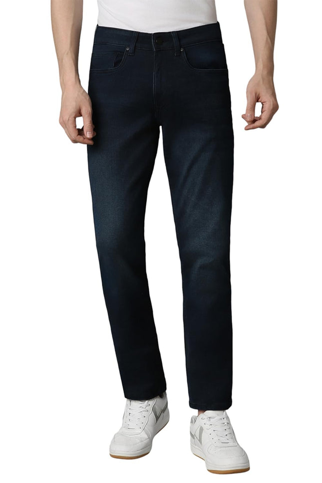 Louis Philippe Men's Slim Jeans (LRDNCSLPR07300_Navy, Mid Rise, 34 