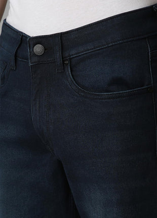 Louis Philippe Men's Slim Jeans (LRDNCSLPR07300_Navy, Mid Rise, 34 